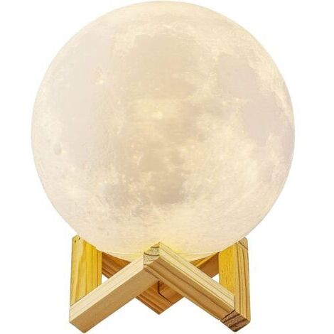 [JAMAIS UTILISÉ]Lampe Lune 3D, ALED LIGHT Veilleuse LED Lampe Luna Tactile 3 Couleurs, 15cm/5,9inch Diamètre, USB Rechargeable Veilleuse Lune pour Chambre Salon Café Cadeau Anniversaire Noël-Fei Yu
