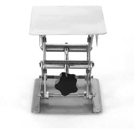 [JAMAIS UTILISÉ]les plates-formes de levage d'ascenseur de laboratoire de 100X100mm tiennent l'acier inoxydable de ciseaux de support