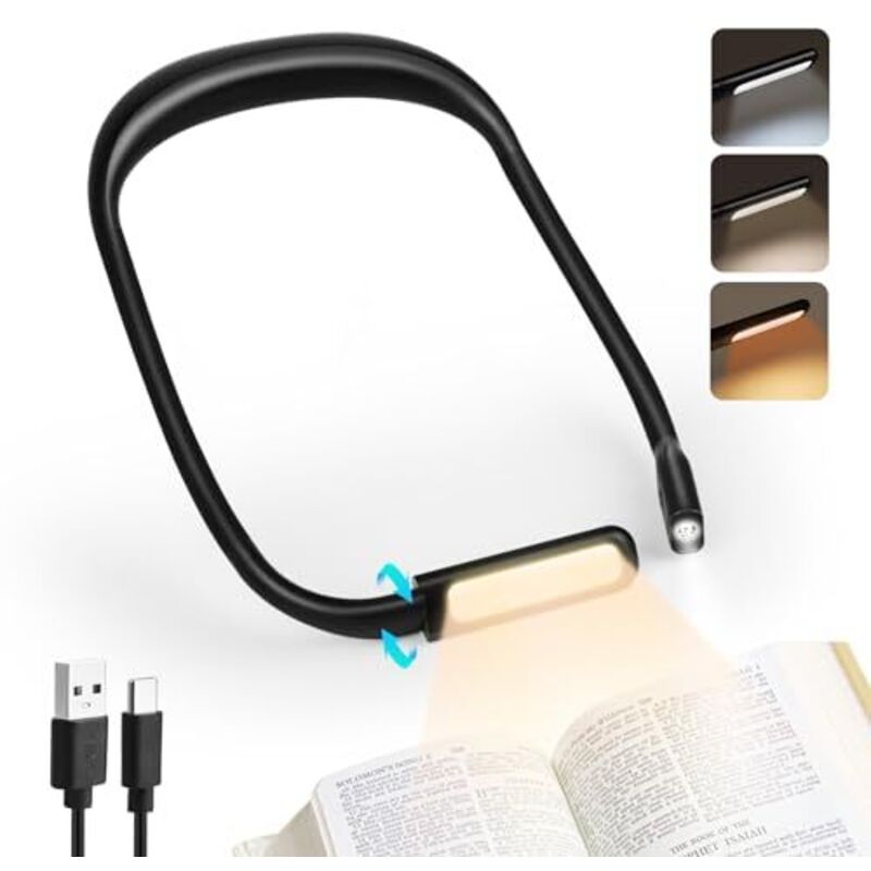 [JAMAIS UTILISÉ]Liseuse Lampe de Lecture de Cou, Rechargeable 3 Couleurs Lampe Lecture au Lit LED Bras Pliables pour la Lecture, le Tricot, la