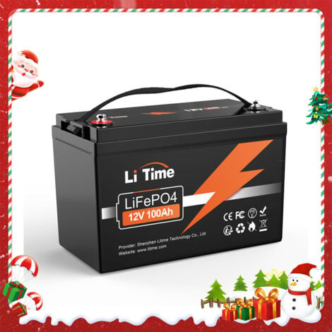 [JAMAIS UTILISÉ]LiTime Batterie Lithium LiFePO4 12V 100Ah 100A BMS 1280Wh Stockage avec Panneau solaire, Parfaite pour Camping-Car, Bateau Batterie