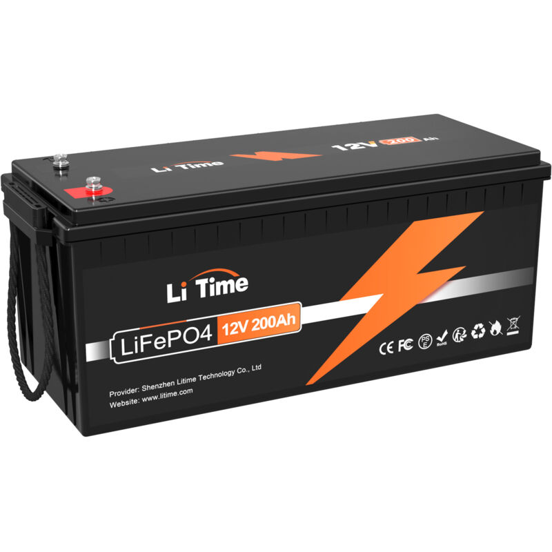 Jamais utilisé] Litime Batterie Lithium LiFePO4 12V 200Ah Batterie solaire et éolienne 2560Wh Stockage avec Panneau solaire Parfaite pour