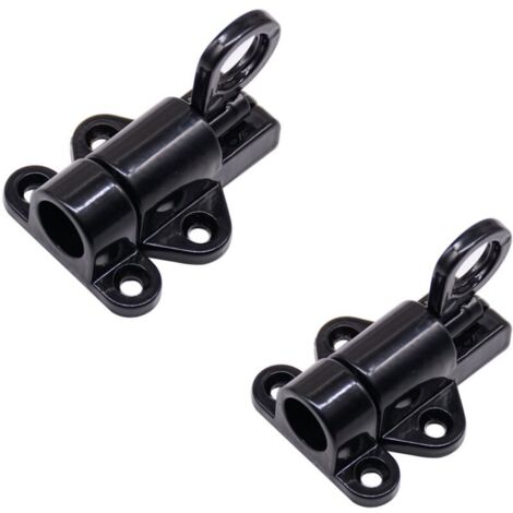 [JAMAIS UTILISÉ]Loquet de porte 2 pièces loquet de porte serrure de portail automatique serrure de porte extérieure loquet de fenêtre loquet à ressort loquet de porte en aluminium noir avec vis, KoleZ