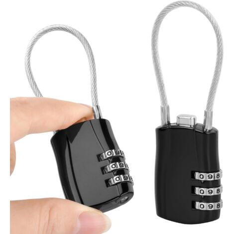 [JAMAIS UTILISÉ]Lot de 2 cadenas à combinaison à 3 chiffres avec code numérique pour sac à dos, bagages