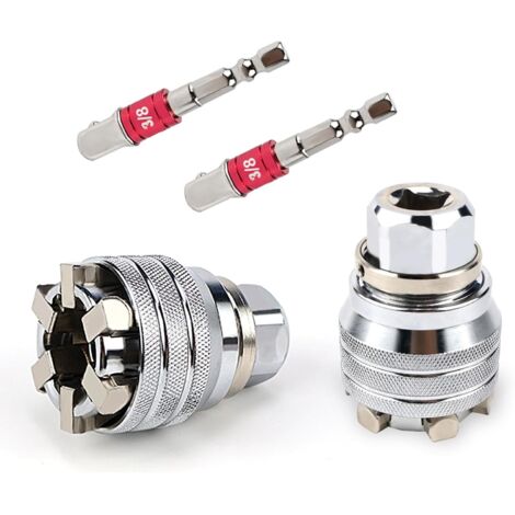 [JAMAIS UTILISÉ]Lot de 2 clés à douille universelles multifonctions avec 2 tiges d'interface de 3/8", super clé à douille réglable de 10 à 19 mm