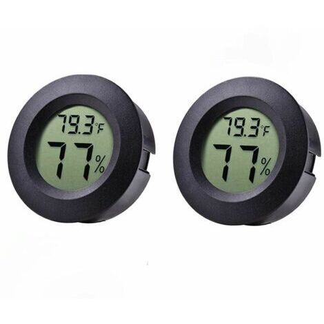 [JAMAIS UTILISÉ]Lot de 2 mini thermomètres hygromètres pour réfrigérateur et congélateur, hygromètre électronique, thermomètre noir
