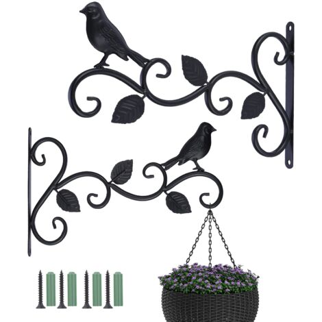 [JAMAIS UTILISÉ]Lot de 2 supports de panier suspendu, crochets muraux en métal vintage de 12 pouces pour plantes suspendues, lanternes, nichoirs, clôtures