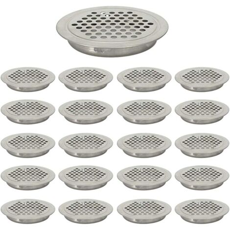[JAMAIS UTILISÉ]Lot de 20 grilles d'aération circulaires plates de 19 mm en acier inoxydable pour placard, salle de bain, bureau, cuisine