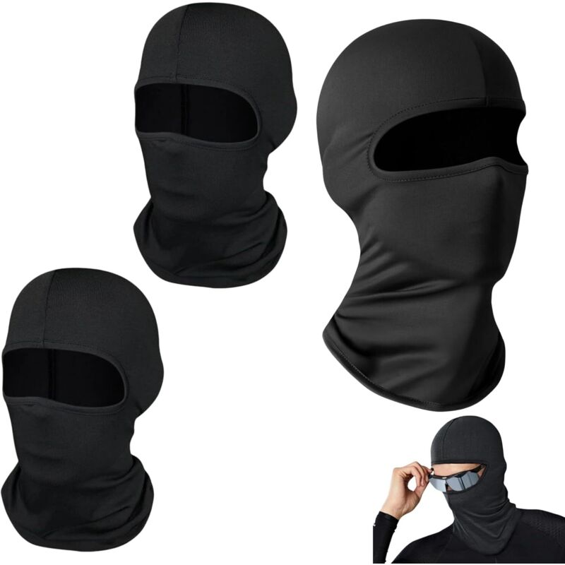 Jamais UTILISÉ]Lot de 3 cagoules pour homme et femme - Masque de ski fin avec protection uv - Respirantes et coupe-vent - Taille unique pour moto,