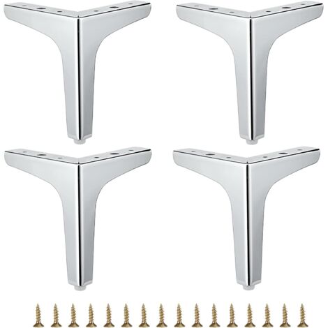 [JAMAIS UTILISÉ]Lot de 4 pieds de meubles en métal – Pieds de meubles modernes pour canapé, chaise, table, armoire, bricolage, pieds de meubles d'angle de rechange robustes pour commode, armoire, lit 