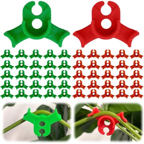 [JAMAIS UTILISÉ]Lot de 50 pinces à cintrer les plantes à 90 degrés pour plier les troncs des plantes et changer la direction de la croissance (rouge + vert)