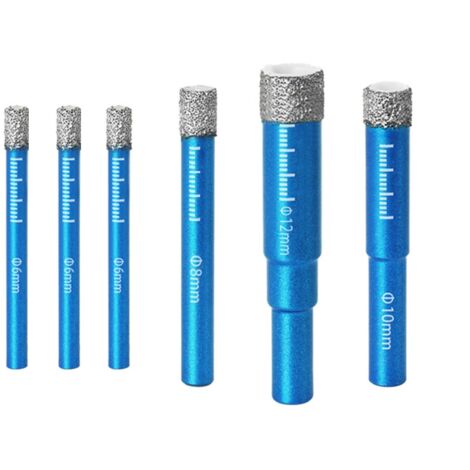 [JAMAIS UTILISÉ]Lot de 6 forets diamantés pour porcelaine, carrelage, granit, pour percer le granit, la céramique, la porcelaine, le marbre, le carrelage dur, la pierre, le verre et plus encore (6, 6,