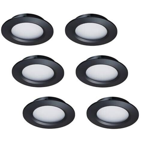 [JAMAIS UTILISÉ]Lot de 6 lumières LED 12 V pour camping-car, remorque, bateau, lumière du jour 6000 K, 300 lumens, 3 W, basse tension, mini lampe encastrée à intensité variable, noire           [Class