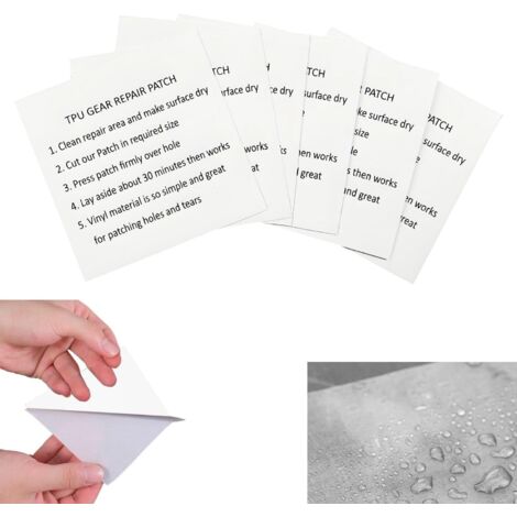 [JAMAIS UTILISÉ]Lot de 6 rustines gonflables, 3,5 x 3,5 cm, autocollantes, en TPU, transparentes, imperméables, en vinyle, pour canapés, bouées et piscines