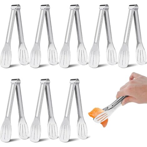 [JAMAIS UTILISÉ]Lot de 8 pinces de service pour buffet, 17,8 cm, pinces de cuisine en acier inoxydable, petites pinces à salade, pinces à salade, barbecue, buffet, gâteau, fête à la maison et grillade