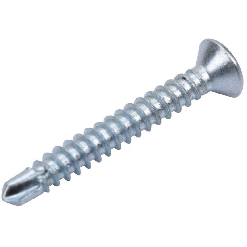 [NUNCA USADO] Tornillos autorroscantes de cabeza plana M4.2, juego de tornillos metálicos con cola perforante para fijación de chapa (M4.232 (100