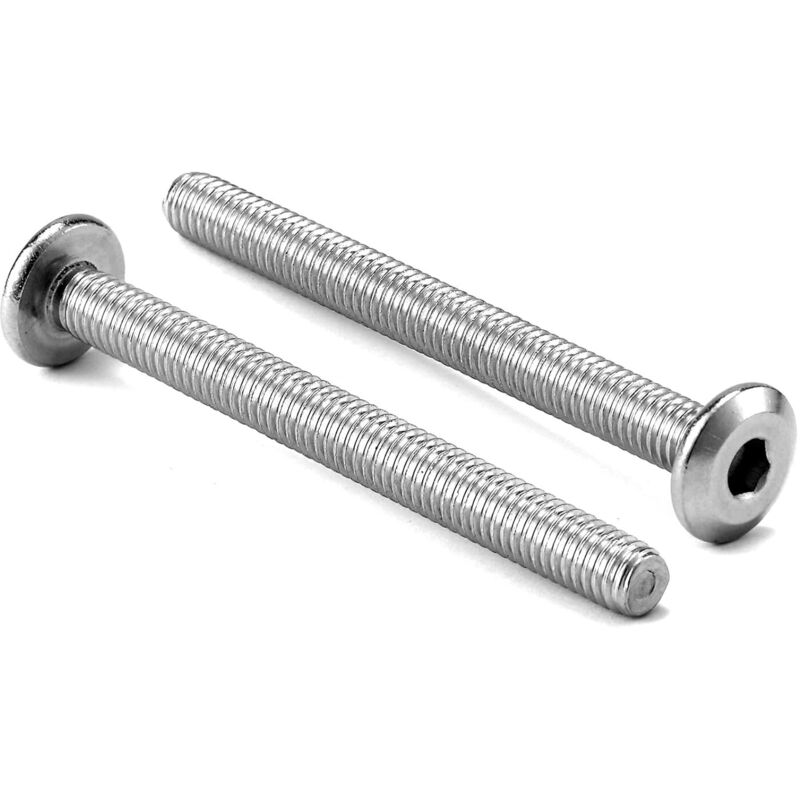 [NUNCA USADO] Tornillos de cabeza plana hexagonal M8 x 60 mm, 10 unidades, acero inoxidable 304 18-8, rosca completa, de SG TZH (con llave hexagonal)