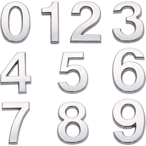 [JAMAIS UTILISÉ]Numéros de maison autocollants pour boîte aux lettres numéro de porte 0-9 pour appartement chambre bureau (4,3 cm)