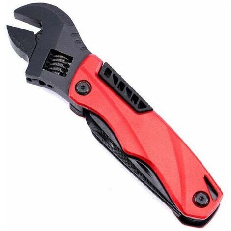[JAMAIS UTILISÉ]Outil multifonction clé pince couteau pliant clé outil combiné extérieur (rouge)