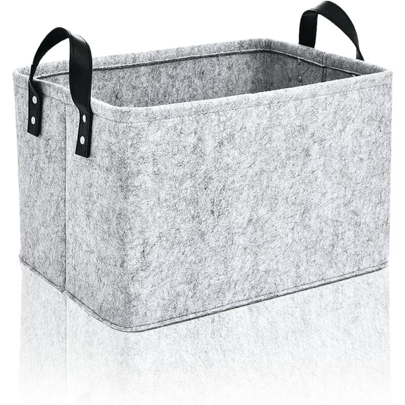 Largeight - jamais UTILISÉ]Panier de Rangement en Feutre Pliable, Panier en Feutre gris Rectangulaire pour Ranger les Vêtements, les Accessoires, les