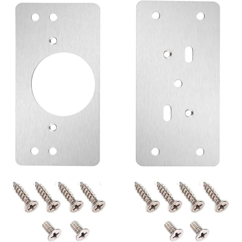 [NUNCA USADO] Placa de reparación de bisagras de gabinete con orificio, 2 piezas de placas de soporte de reparación de fácil instalación con 12