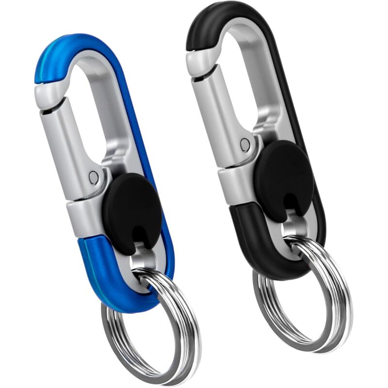 Jamais UTILISÉ]Porte Clef Voiture Mousqueton Porte Clé Anneau en Alliage de Zinc pour Homme et Femme 2 Pièces