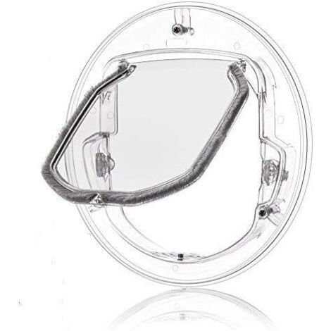 [JAMAIS UTILISÉ]Porte de chien porte de fenêtre porte ronde à rabat clair avec 4 façons Lock & Liner Kit pour chat chiot Doggie meilleur s'adapte pour la fenêtre de l'écran, porte en verre coulissante