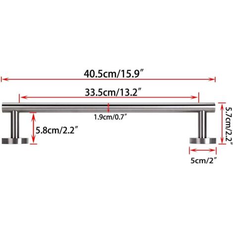 [JAMAIS UTILISÉ]Porte-serviettes mural en acier inoxydable, 40 cm, base allongée, salle de bain, cuisine
