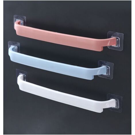 [JAMAIS UTILISÉ]Porte-serviettes mural sans perçage (3 pièces, blanc+bleu+rose)
