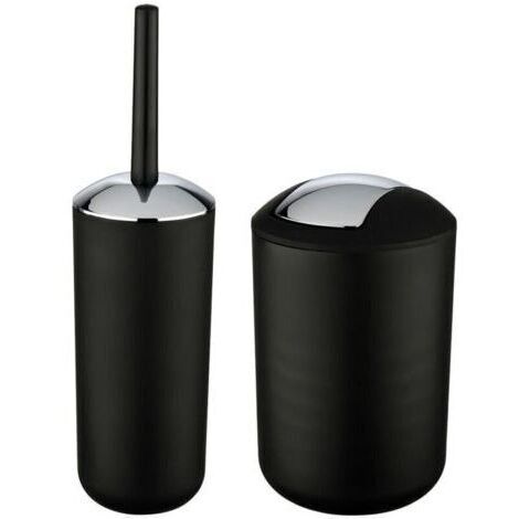 [JAMAIS UTILISÉ]Poubelle Salle de Bain 6L et Brosse WC, Accessoire Salle de Bain Brasil Noir