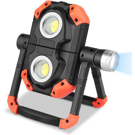 [JAMAIS UTILISÉ]Projecteur LED Rechargeable Extérieur Lampe de Travail Portative et Flexible Rotation à 360° avec Batterie Rechargeable Équipé avec 5 Modes Lanterne pour Camping, Chantier, Garage, Ate