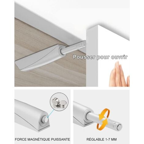 ODIPIE [JAMAIS UTILISÉ]Push to Open Amortisseur Porte Placard Jiayi Loquet Magnetique Push Open Poussoir Placard Fermeture Magnétiques pour Armoire Systeme Push to Open Amortisseur Tiroir