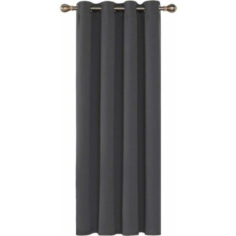 [JAMAIS UTILISÉ]Rideaux Occultants Isolant Thermique, 140x240 CM (Largeur x Hauteur), Rideaux pour Salon et Chambre, Design Moderne à Oeillets, Gris Foncé, 1Pièces