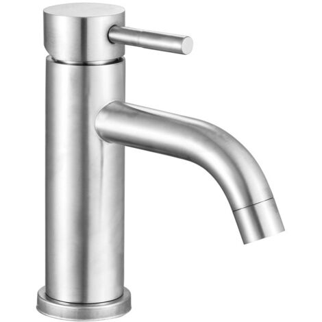 [JAMAIS UTILISÉ]Robinet de salle de bain, bec 45°, mitigeur de lavabo, eau chaude et froide réglable, robinet de lavabo en acier inoxydable avec tuyau d'arrivée d'eau chaude et froide 3/8