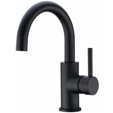 [JAMAIS UTILISÉ]Robinet Salle Bain, Robinet Lavabo Pivotant à 360°, Mitigeur Lavabo à Bec Haut, Robinet pour Salle de Bain ou Petite Cuisine, Noir Mat