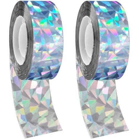 2 Rouleaux Bande Répulsive Anti Oiseaux,80m X 2,4cm Bande