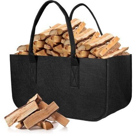 [JAMAIS UTILISÉ]Sac a Buches, Pliable Panier Bois Pour Cheminée, Sac a Bois Cheminée, 50x25x25cm Multifonctions Sac Courses, Range Buche Interieur pour Bois De Chauffage Journau Jouets Shopping