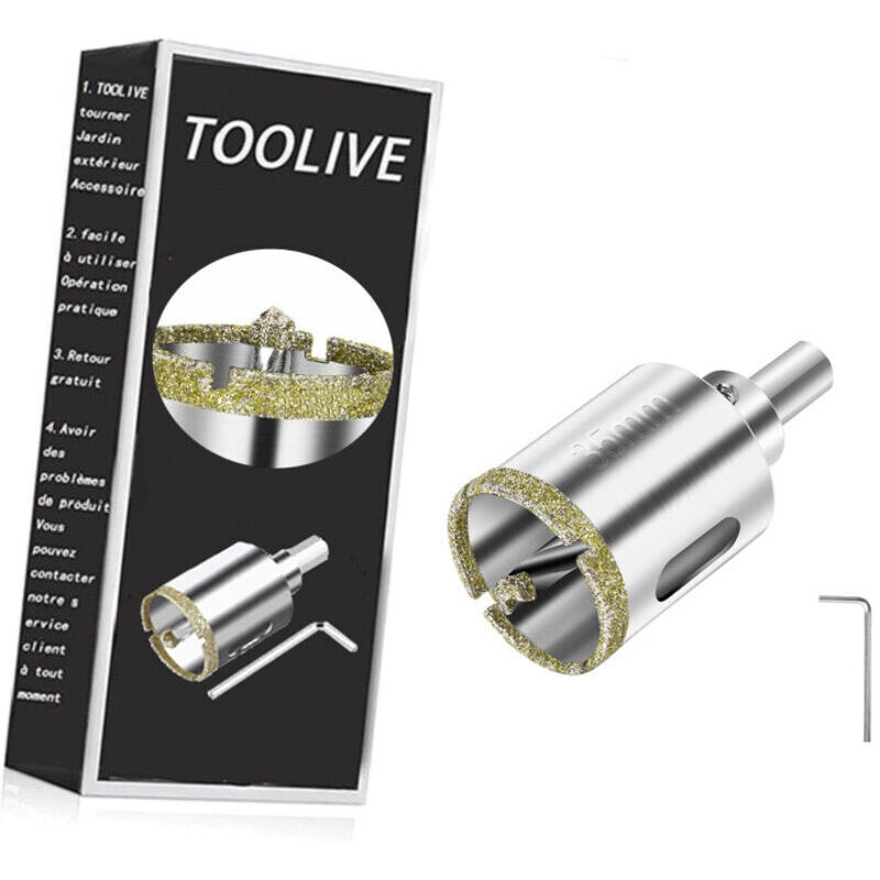 [NUNCA USADO] Sierra de corona de diamante de 35 mm - Broca de diamante con broca central - Sierra de corona para azulejos con revestimiento de