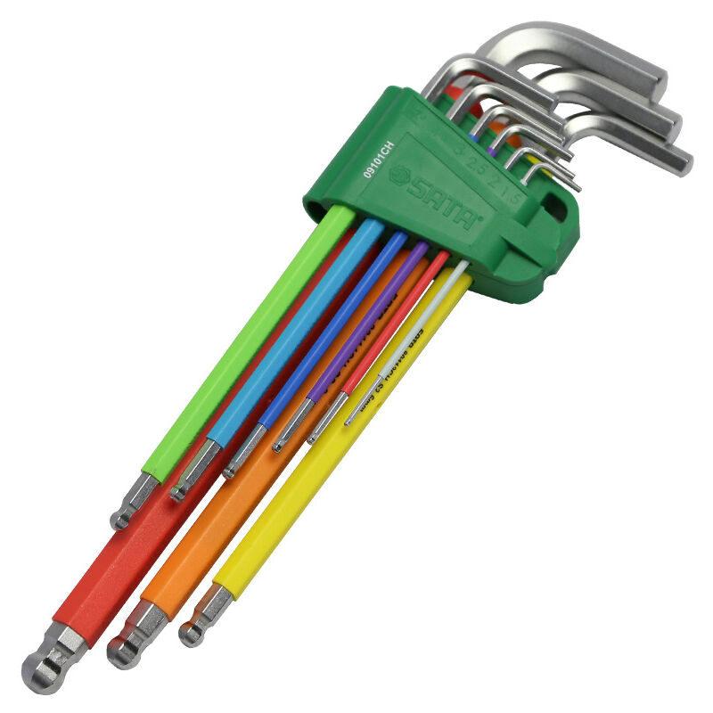 KZQ - jamais UTILISÉ]SCTX009S Jeu de 9 clés Torx extra longues avec code couleur – Tailles T10-T50