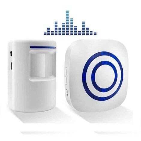 [JAMAIS UTILISÉ]Sonnette sans Fil Kit de Carillon de Porte Electrique avec 1 Récepteur et 1 Détecteur de Mouvement PIR Capteur Alerte Visiteur Alarme de Sécurité