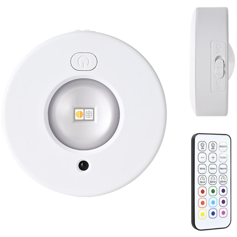 [NUNCA USADO] Foco LED recargable por USB, luz nocturna inalámbrica para cocina, escalera, armario, lámpara de color, 12 colores regulables, con