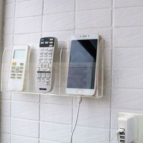 [JAMAIS UTILISÉ]Support Mural en Acrylique pour Téléphone Portable avec Télécommande - 3 Compartiments
