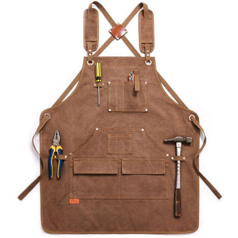 [JAMAIS UTILISÉ]Tablier de travail unisexe avec poche pour outils multifonctions, pour soudage, travail du bois, peinture, BBQ, toile épaisse