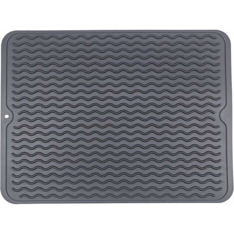 [JAMAIS UTILISÉ]Tapis d'égouttage de cuisine, tapis d'égouttage de vaisselle, tapis de séchage en silicone écologique, résistant à la chaleur, antidérapant et lavable au lave-vaisselle, 40 x 30 cm
