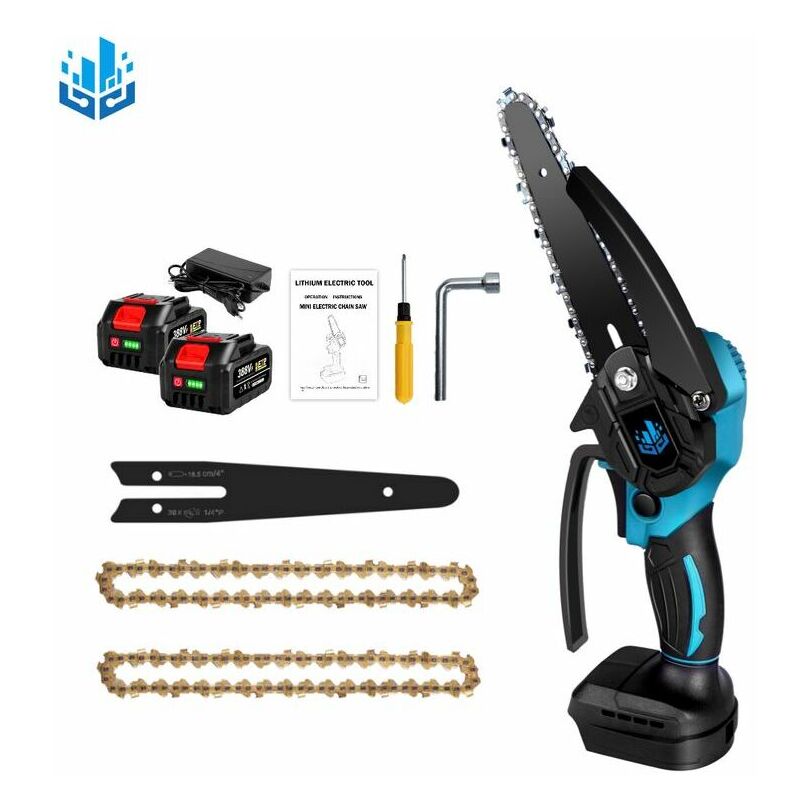 Odipie - jamais UTILISÉ]Tronçonneuse à batterie Scie à chaîne électroportative 1200W , Mini tronçonneuse électrique sans fil 6 pouces pour Makita 18V