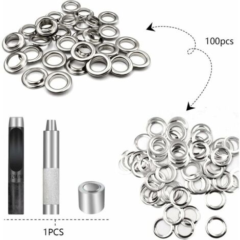 Lot De 100 œillets Métal Noirs – 3 Mm – Kit Pour Chaussures, Vêtements, Maroquinerie – Uxcell
