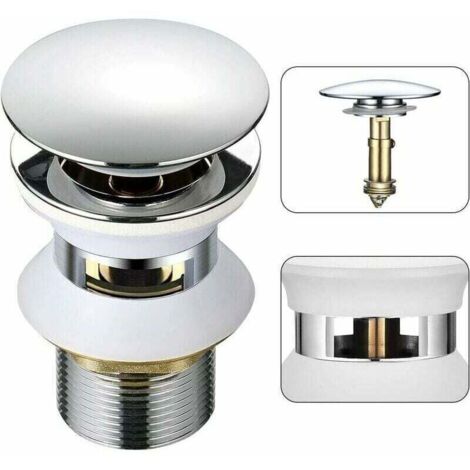 [JAMAIS UTILISÉ]Universel Bonde Lavabo avec Trop-plein Pop-Up Automatique Push Open Click Clack pour Salle de Bain 1-1/4 en Laiton Chromé