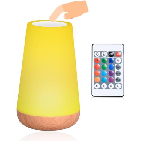 [JAMAIS UTILISÉ]Veilleuse LED, Lampe de Nuit Chevet Rechargeable, Lampe de Table avec Contrôle Tactile à 360° 13 Couleurs Changeantes, RGB Dimmable Lampe avec Télécommande pour Chambre à Coucher, Sall