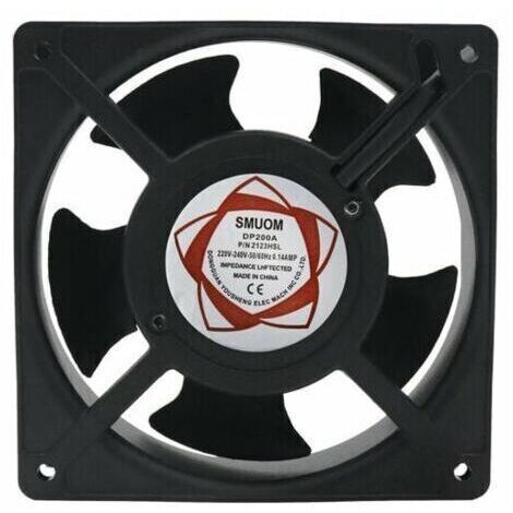 [JAMAIS UTILISÉ]Ventilateur axial pour cassette de cheminée, insérable, haute température, de pales métalliques, silencieux et universel. 120 x 120 x 38 mm. -