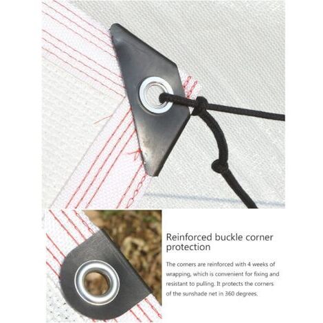 [JAMAIS UTILISÉ]Voile d'ombrage rectangulaire 3x4m en polyéthylène haute densité Taux d'ombrage 85% Installation facile avec trous espacés Protection solaire durable