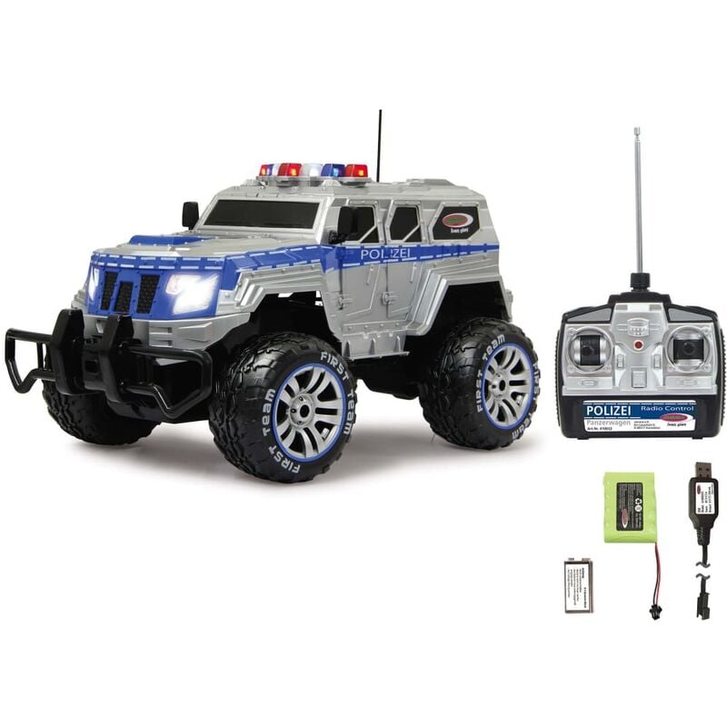 

Coche de policía blindado teledirigido Monstertruck 1:12 - Gris - Jamara
